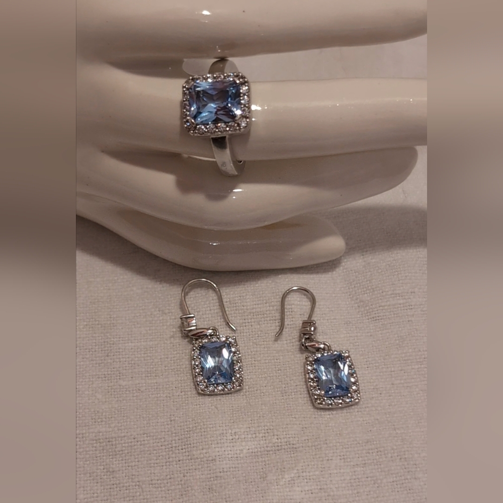 Ti Sento Milano 925 –High Quality Silver 925 Ring and Dangling Earrings.